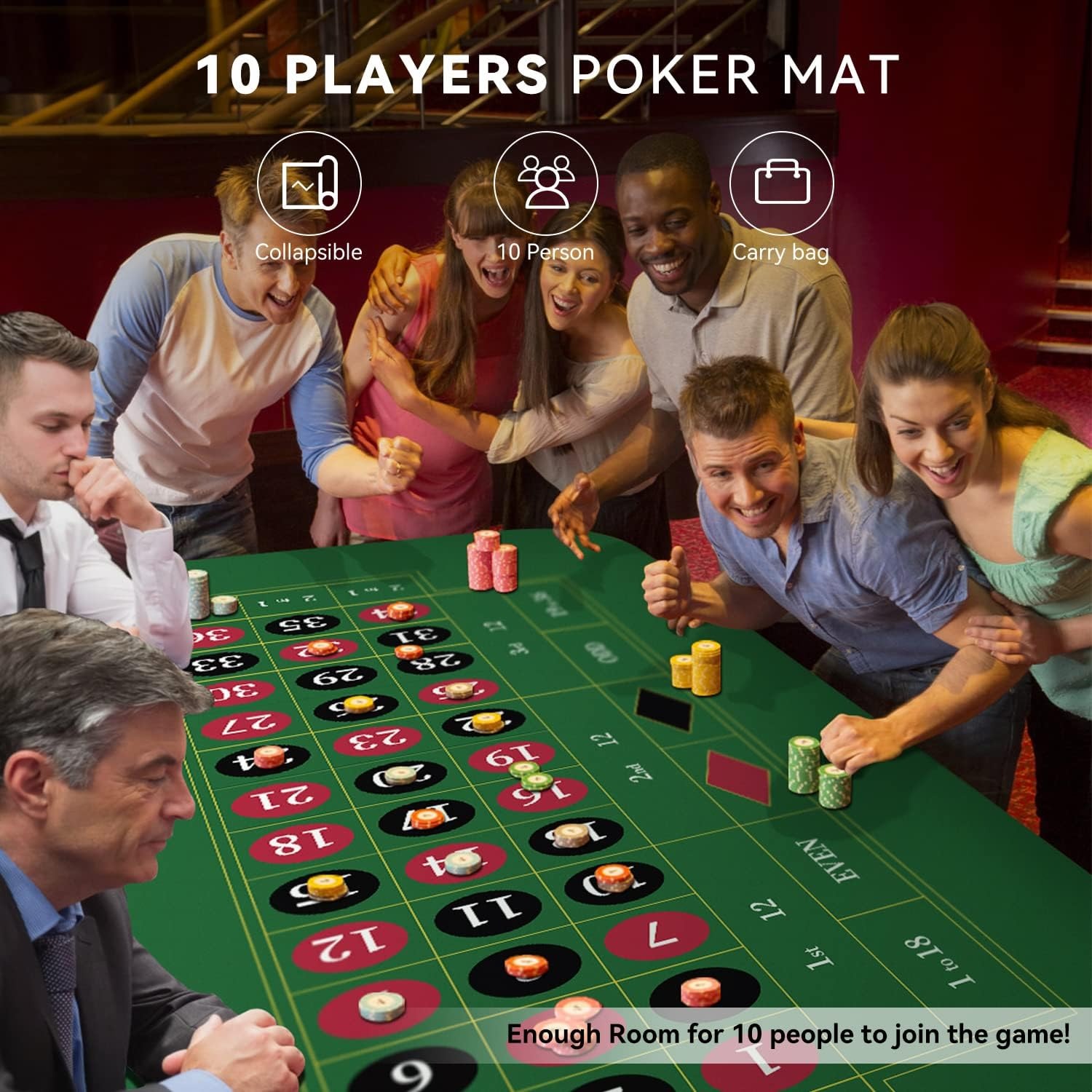 120x60cm Green Roulette Rubber - Graded Card Display review and price